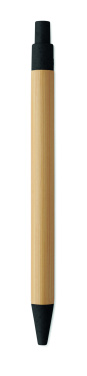 Logo trade promotional items image of: Push button ball pen in bamboo