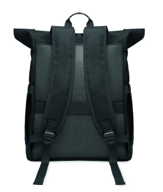 Logotrade promotional giveaway image of: Rolltop laptop rucksack 600D