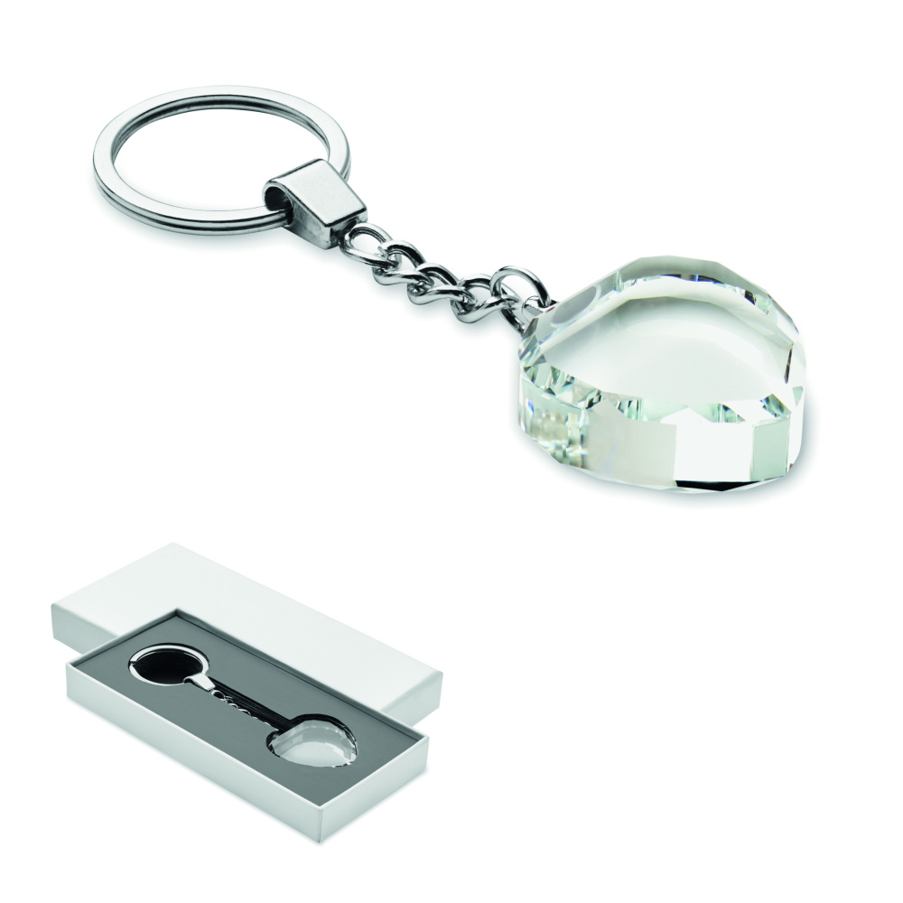 Logo trade promotional products picture of: Glass heart award key ring