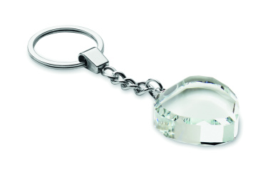 Logotrade promotional item picture of: Glass heart award key ring