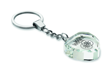 Logo trade promotional product photo of: Glass heart award key ring