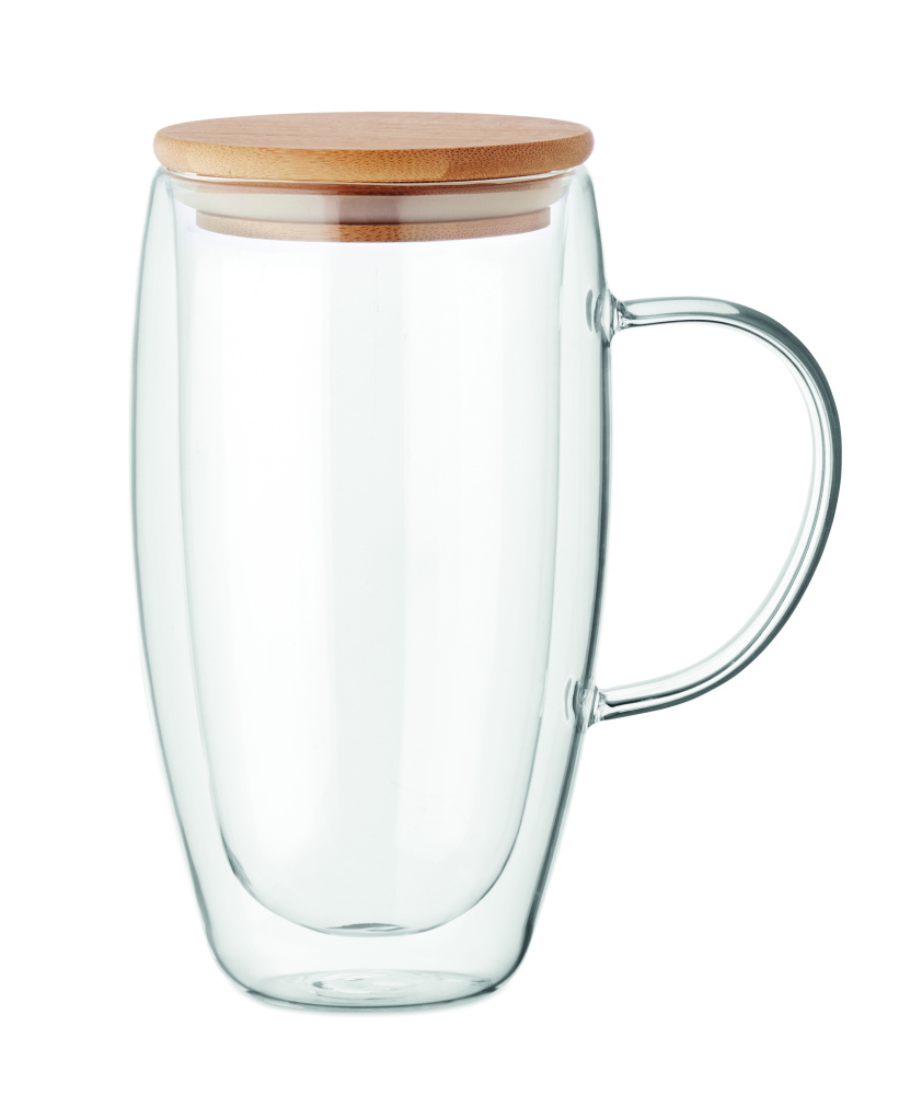 Logotrade promotional item image of: Double wall glass mug 450ml