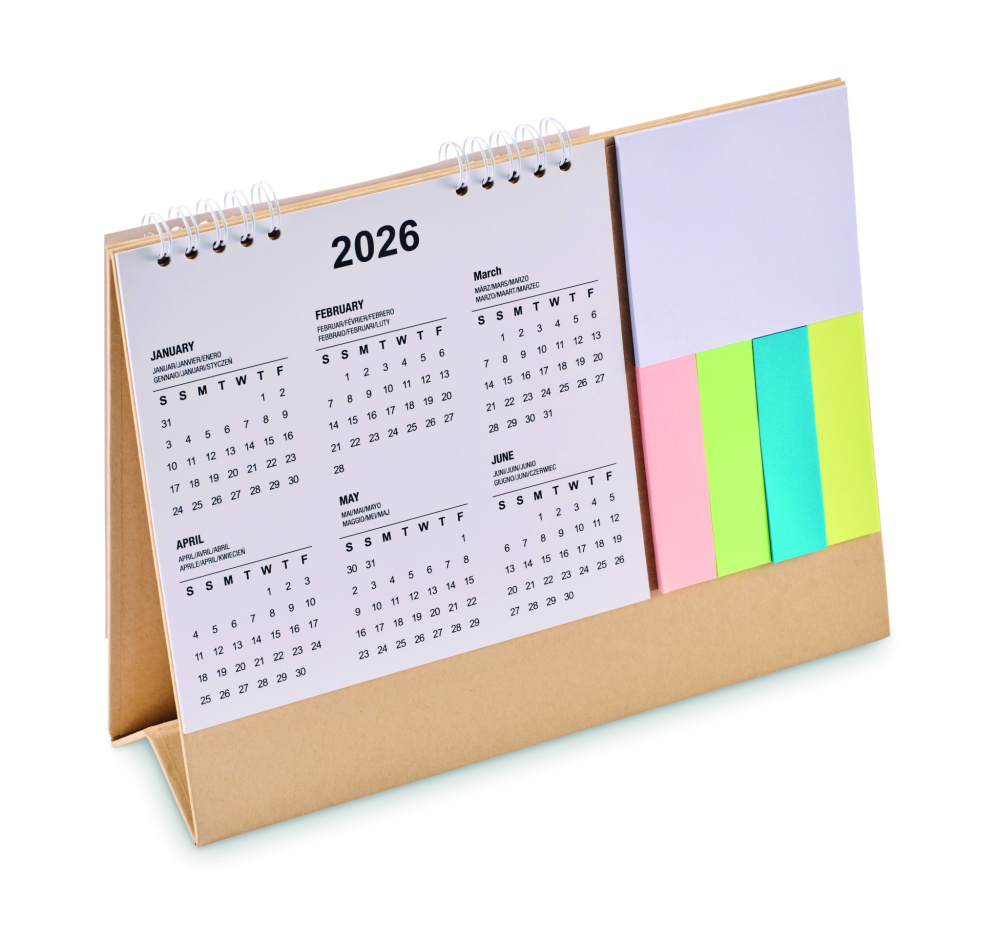 Logo trade corporate gifts image of: Desk calendar with memo pad
