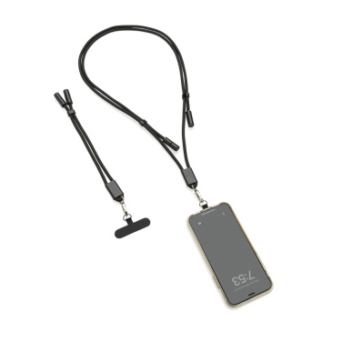 Logo trade promotional merchandise photo of: LoopAmp RCS RPET adjustable phone wrist strap 60W cable