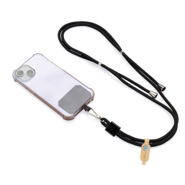 Logo trade advertising product photo of: CarryLoop RCS recycled PET adjustable phone holder lanyard