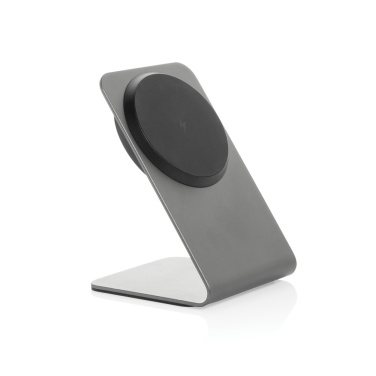 Logo trade corporate gifts picture of: Terra aluminium 15W magnetic wireless charging phone stand