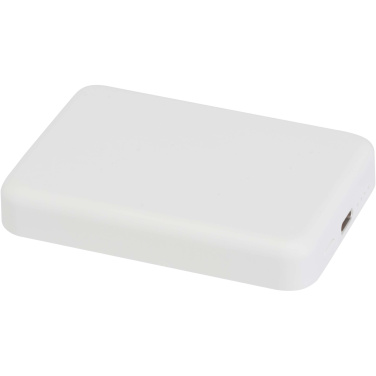 Logo trade corporate gifts image of: Acrab 5000 mAh 15W magnetic wireless power bank with 20W PD - made from recycled plastic