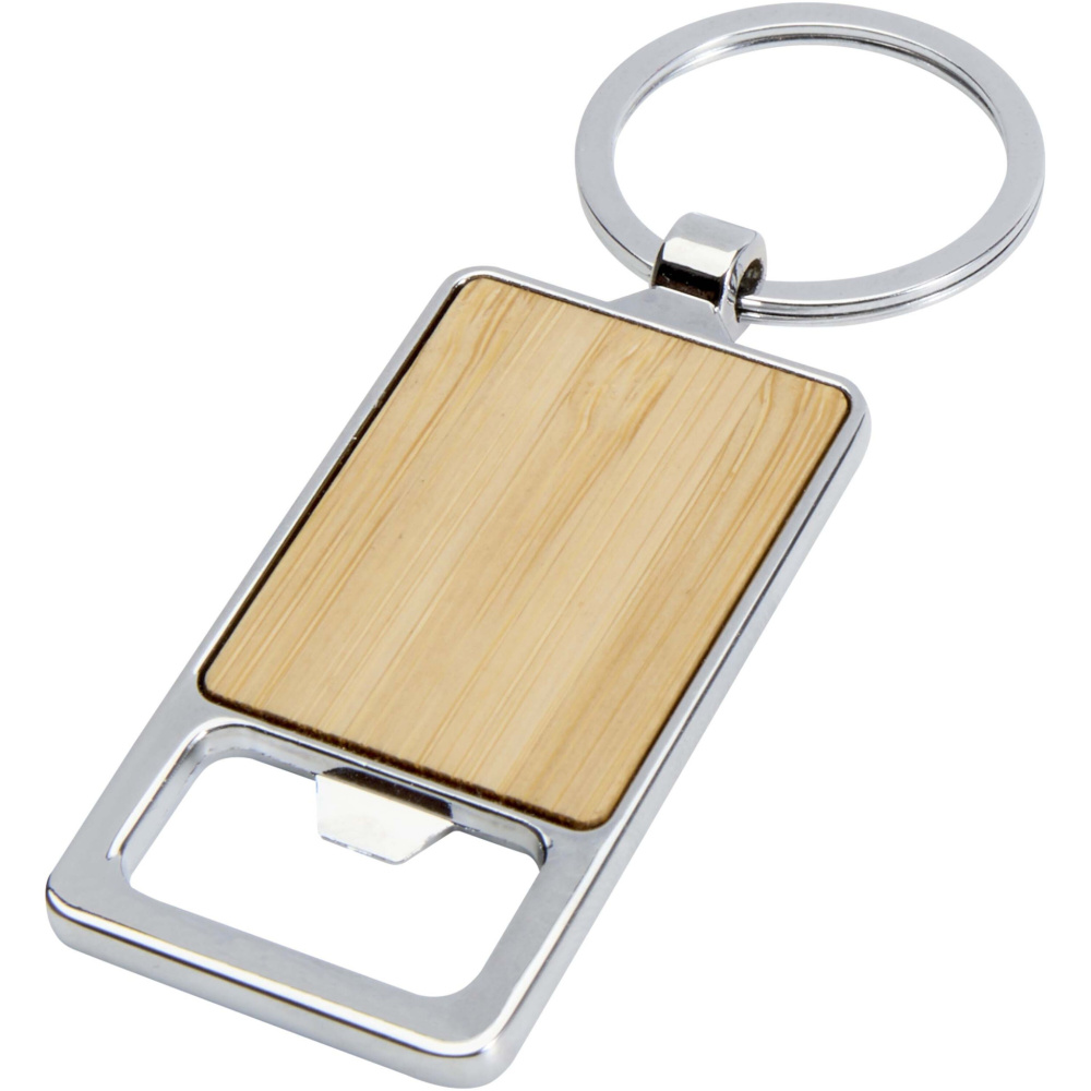 Logo trade promotional item photo of: Snapper bamboo keychain with bottle opener
