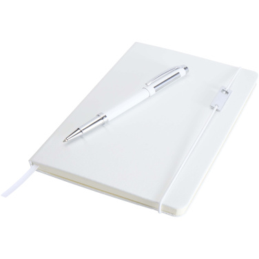 Logo trade promotional giveaway photo of: Legato Elegance A5 hard cover notebook and rollerball pen set