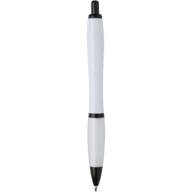 Logo trade promotional gifts picture of: Nash recycled plastic ballpoint pen with black trims (black ink)