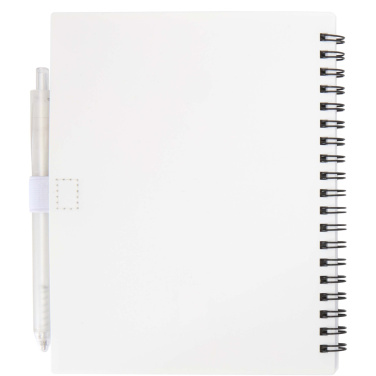 Logotrade corporate gift picture of: Niove recycled plastic soft cover notebook and ballpoint pen set (blue ink)
