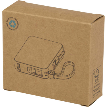 Logotrade corporate gift image of: Acrux 10.000 mAh 35W tablet power bank with built in Type-C cable - made from recycled plastic