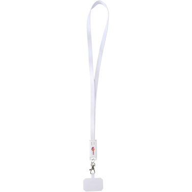 Logo trade promotional product photo of: Franz recycled plastic smartphone lanyard with built-in data sync and 65W fast charge 5-in-1 cable