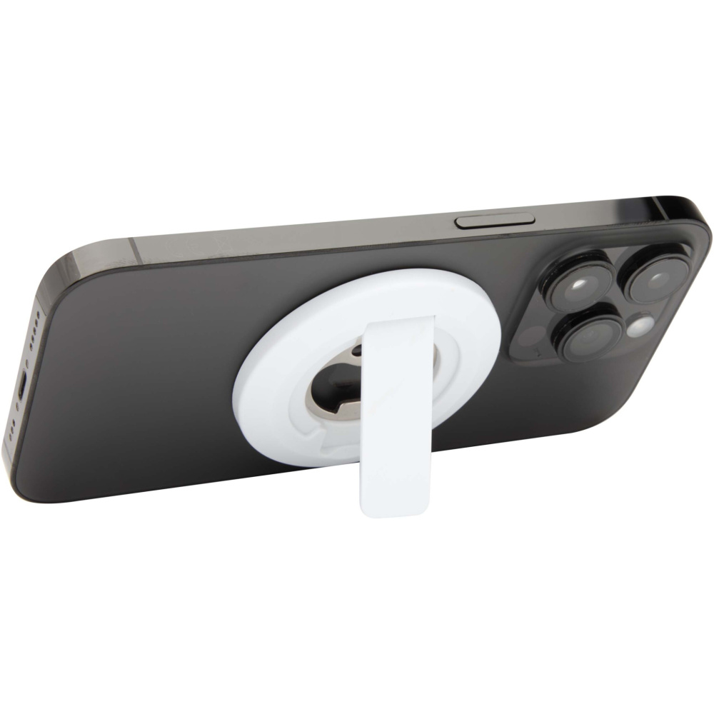 Logotrade promotional item image of: Ain recycled plastic magnetic phone stand with bottle opener
