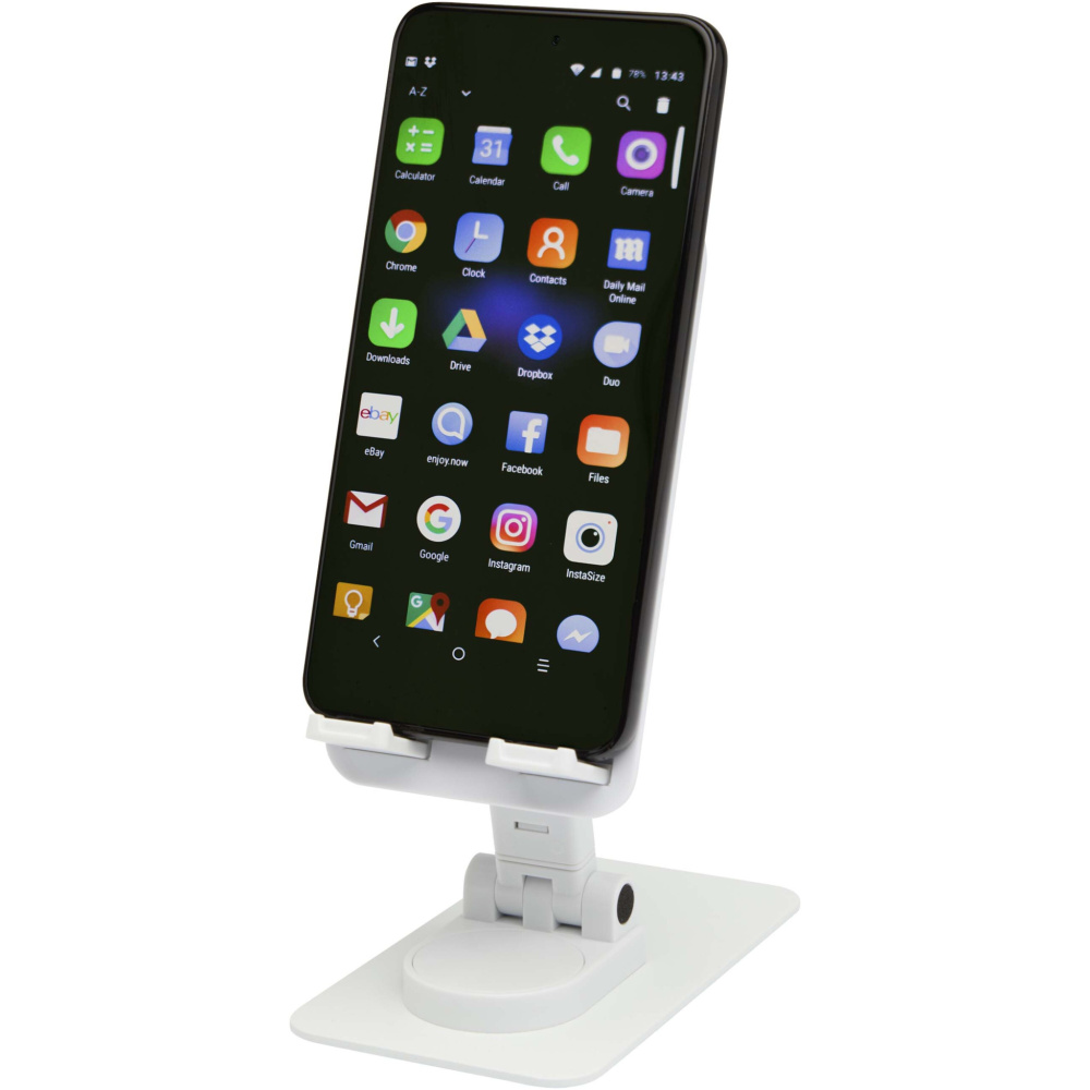 Logotrade business gift image of: Alhena recycled plastic foldeable phone holder with metal desk stand
