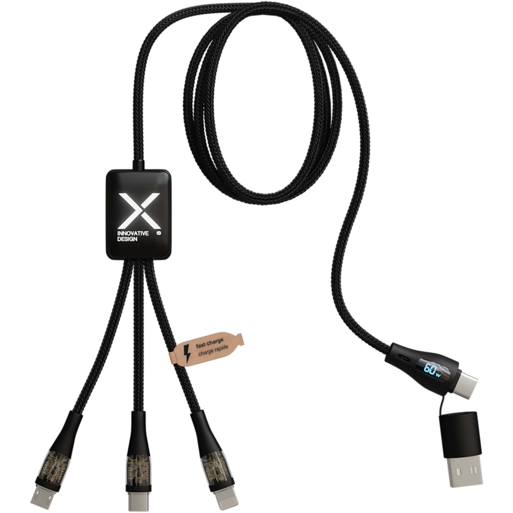 Logotrade advertising product image of: SCX.design C51 60W 5-in-1 rPET fast charging cable with display