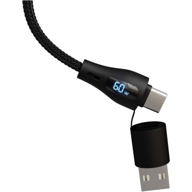 Logo trade promotional items image of: SCX.design C51 60W 5-in-1 rPET fast charging cable with display