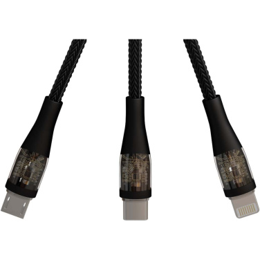 Logotrade promotional gift picture of: SCX.design C51 60W 5-in-1 rPET fast charging cable with display