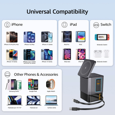 Logo trade corporate gifts image of: Urban Vitamin Sacramento 105W GAN charger+retractable cables