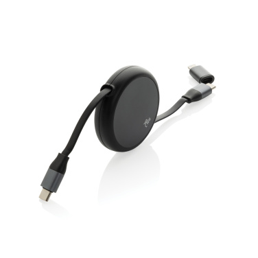 Logotrade advertising product image of: Terra RCS recycled aluminium retractable 240W 2-in-1 cable