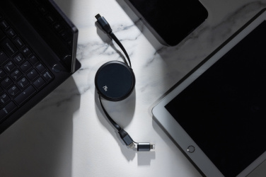 Logotrade promotional gift picture of: Terra RCS recycled aluminium retractable 240W 2-in-1 cable