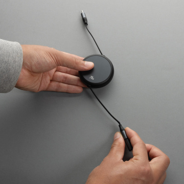 Logo trade business gifts image of: Terra RCS recycled aluminium retractable 240W 2-in-1 cable