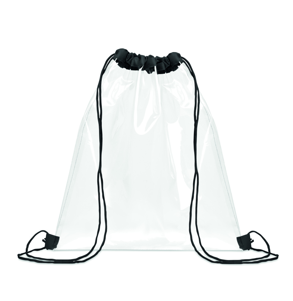 Logo trade promotional item photo of: Transparent drawstring bag