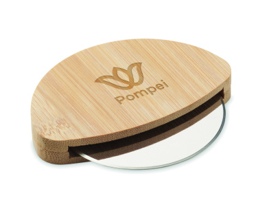 Logo trade promotional gifts picture of: Round bamboo pizza cutter