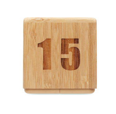 Logo trade promotional giveaway photo of: Bamboo twist snooze timer