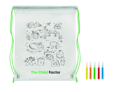Logo trade promotional items image of: Non woven kids bag with pens
