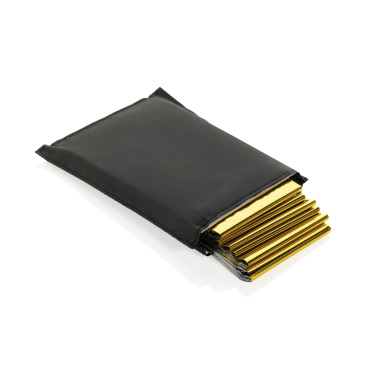 Logo trade promotional product photo of: Solra emergency blanket in RCS recycled RPET pouch
