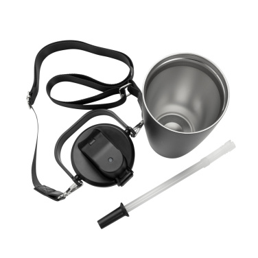 Logo trade promotional giveaways picture of: Avira Ayala RCS re-steel duosip lockable crossbody tumbler