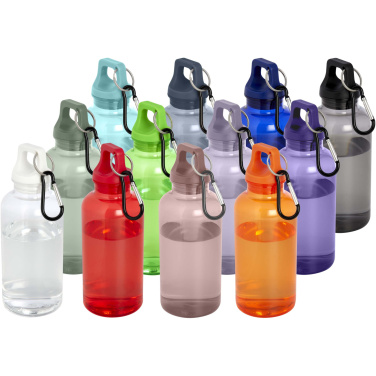 Logotrade promotional gift image of: Oregon 400 ml RCS certified recycled plastic water bottle with carabiner