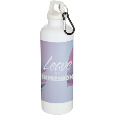 Logotrade promotional gift picture of: Oregon 750 ml solid colour RCS recycled plastic water bottle with carabiner