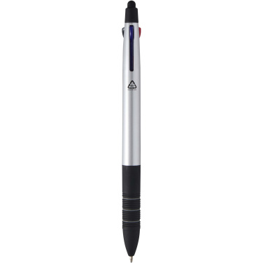 Logo trade corporate gifts image of: Trine 3-ink RCS recycled ballpoint pen with stylus