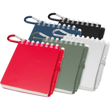 Logotrade promotional gift picture of: Lig Mini recycled outdoor soft cover notebook and ballpoint pen set (black ink)
