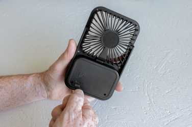 Logo trade promotional merchandise photo of: Aervina RCS recycled plastic re-chargeable desk fan