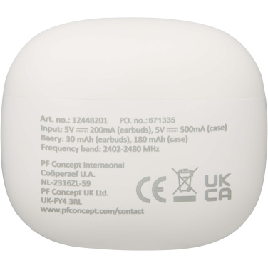 Logo trade corporate gifts picture of: Alterf recycled plastic True Wireless Bluetooth® headset with silicone eartips