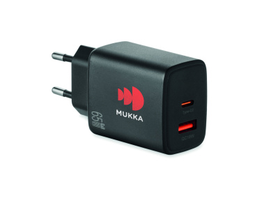 Logotrade promotional giveaway image of: EU 2-pole wall adapter/charger