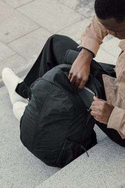 Logo trade corporate gifts image of: KENTO URBAN RCS recycled nylon 15.6 inch Backpack with front