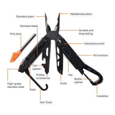 Logo trade promotional gifts image of: Nordic Drift Adventure Multi-function Pliers