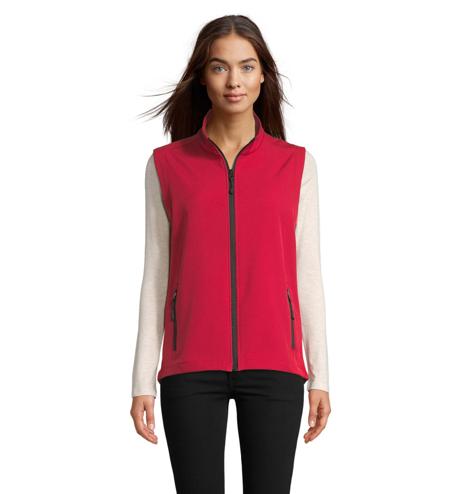 Logo trade promotional products image of: RACE BW WOMENSOFTSHELL
