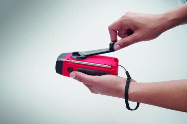 Logo trade business gifts image of: Portable radio SOS with LED torch