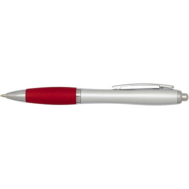 Logo trade advertising product photo of: Nash RCS recycled plastic ballpoint pen with silver barrel and coloured grip (black ink)