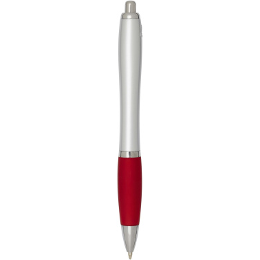 Logotrade promotional merchandise image of: Nash RCS recycled plastic ballpoint pen with silver barrel and coloured grip (black ink)