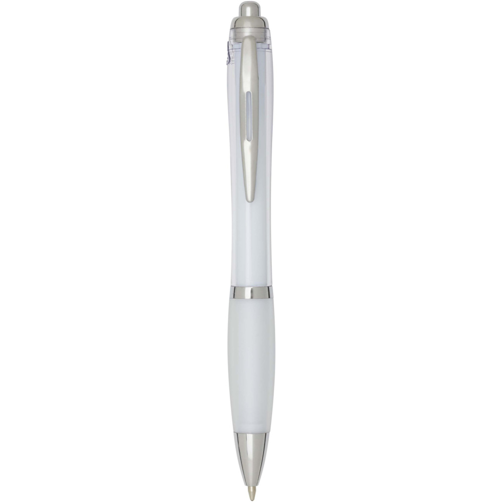 Logo trade advertising products picture of: Nash RCS recycled plastic ballpoint pen with coloured barrel and grip (blue ink)