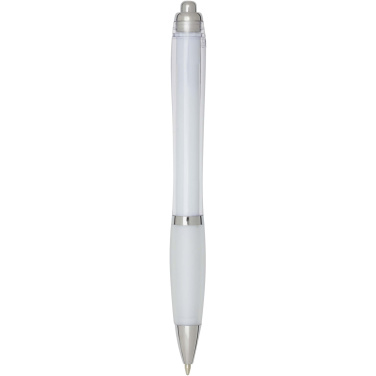Logotrade promotional products photo of: Nash RCS recycled plastic ballpoint pen with coloured barrel and grip (blue ink)