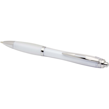 Logo trade promotional product photo of: Nash RCS recycled plastic ballpoint pen with coloured barrel and grip (blue ink)