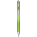 Nash RCS recycled plastic ballpoint pen with coloured barrel and grip (blue ink), Lime