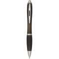 Nash RCS recycled plastic ballpoint pen with coloured barrel and grip (blue ink), Black